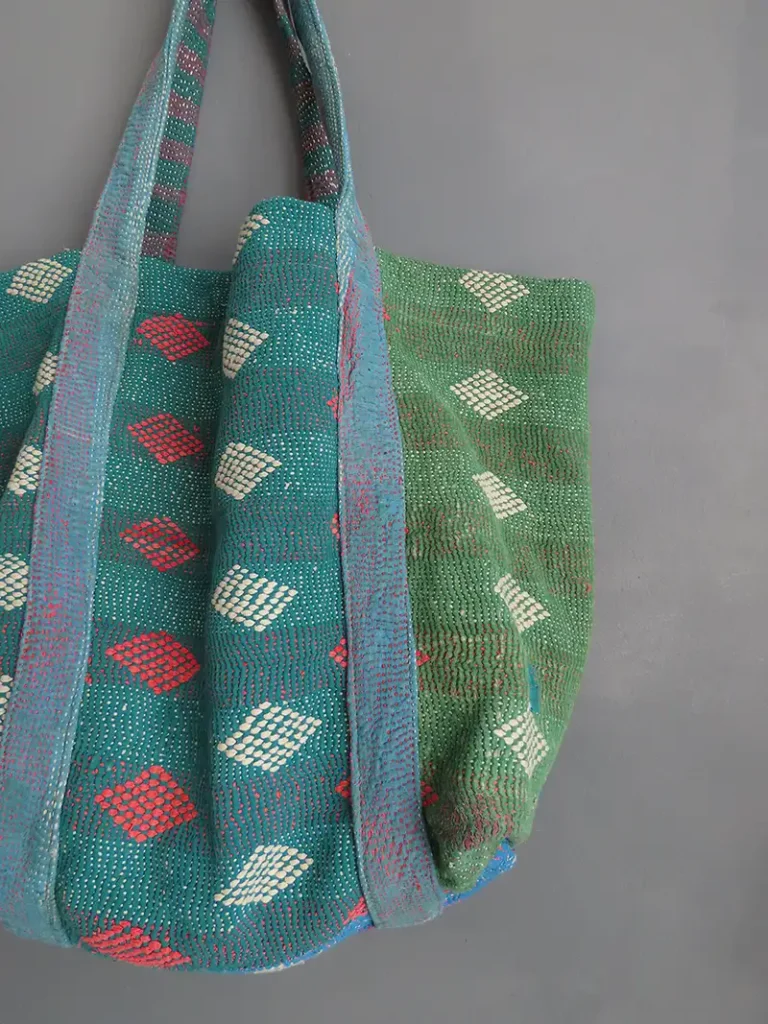 kantha stitched fabric