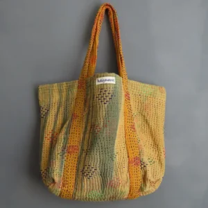 kantha stitched tote bag