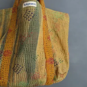 kantha stitched tote bag
