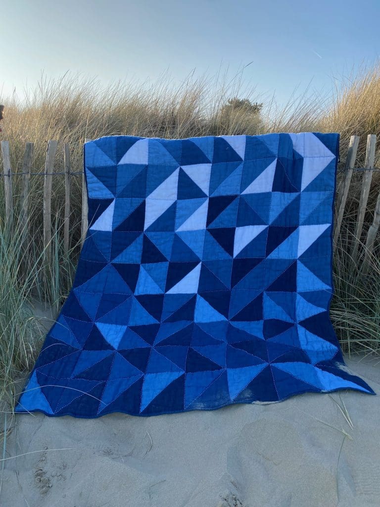 indigo patchwork quilt