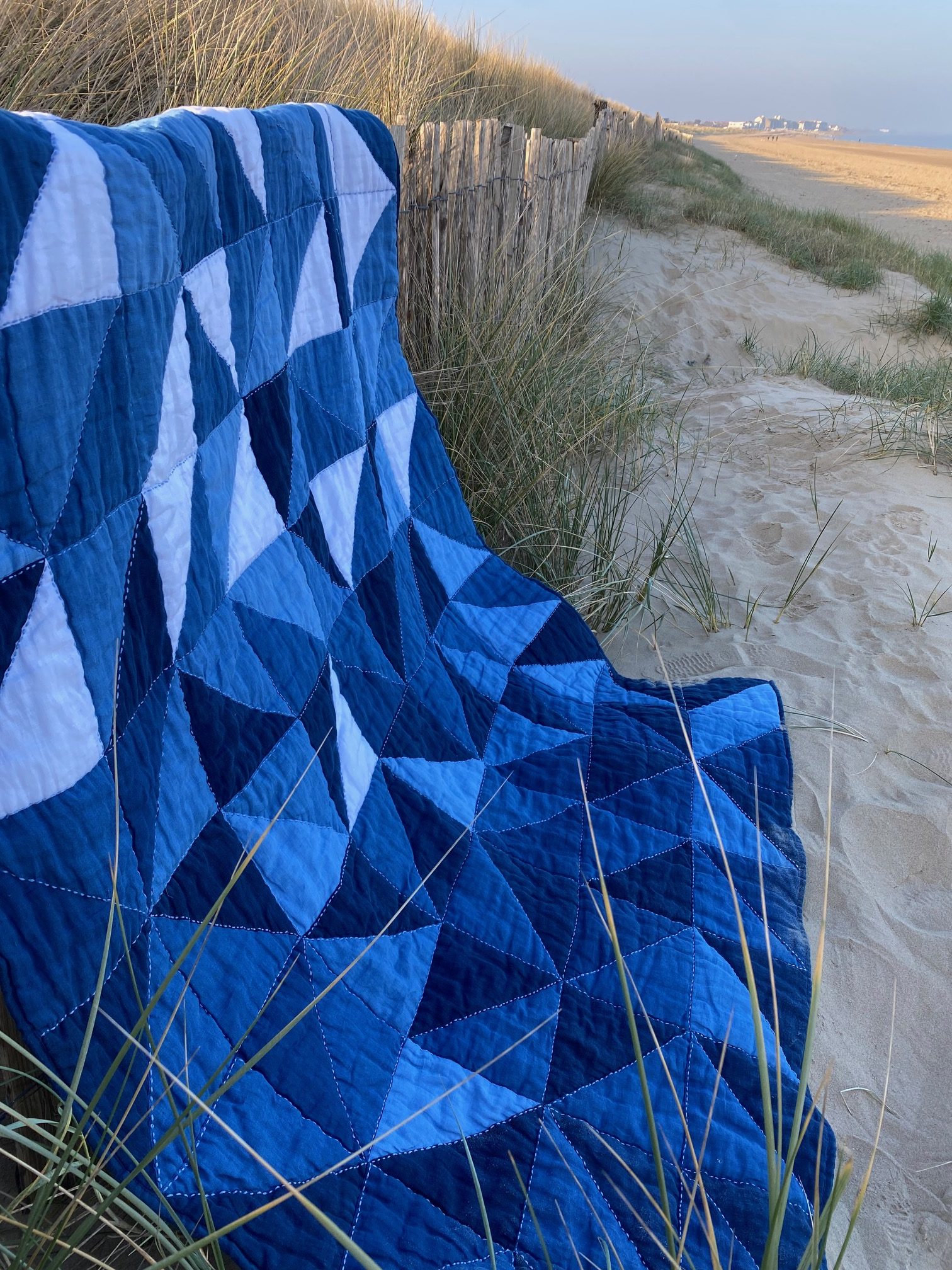 indigo patchwork quilt