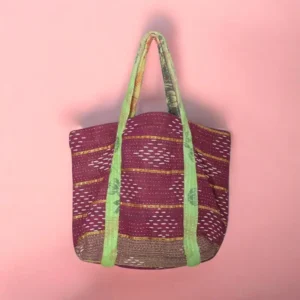 large kantha stitched tote bag