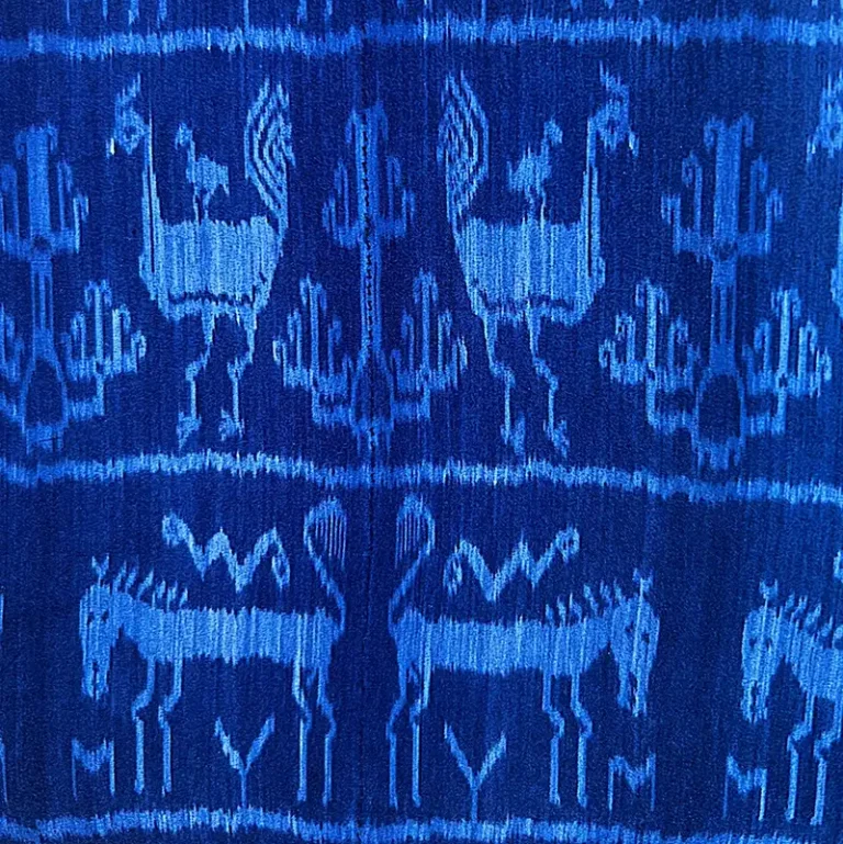 Blue ikat fabric