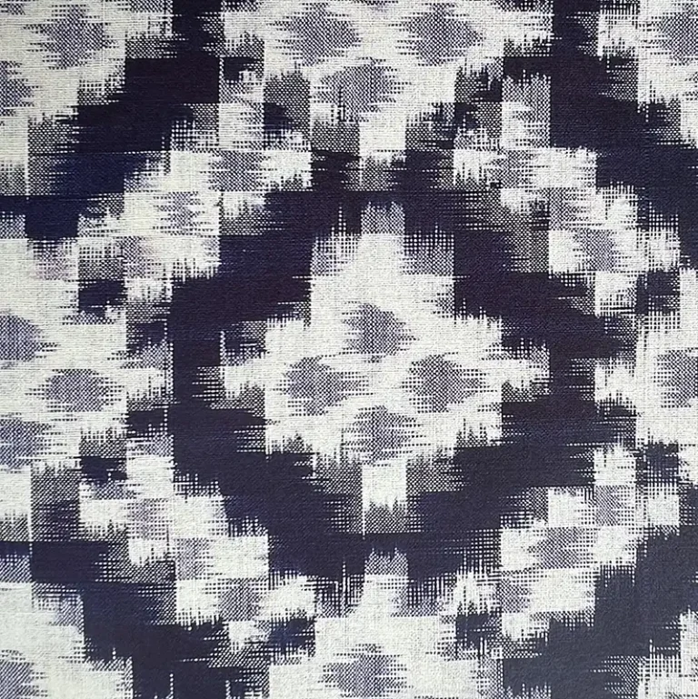 blue and white ikat fabric