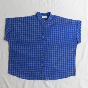 flat lay blue check shirt
