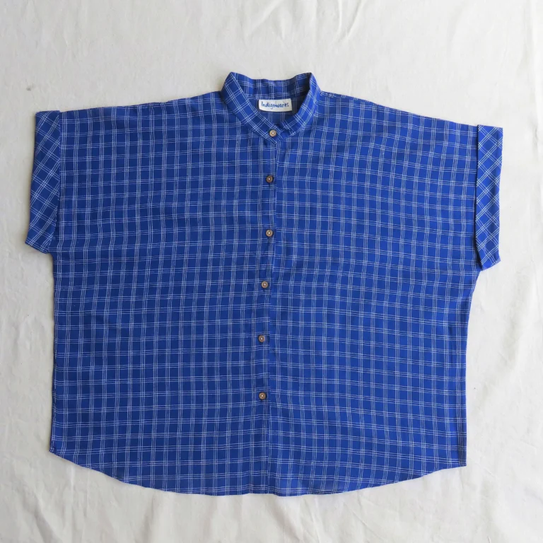 flat lay blue check shirt