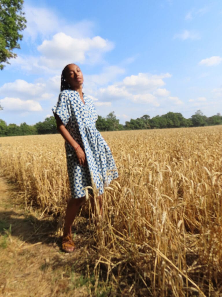 block printed dress