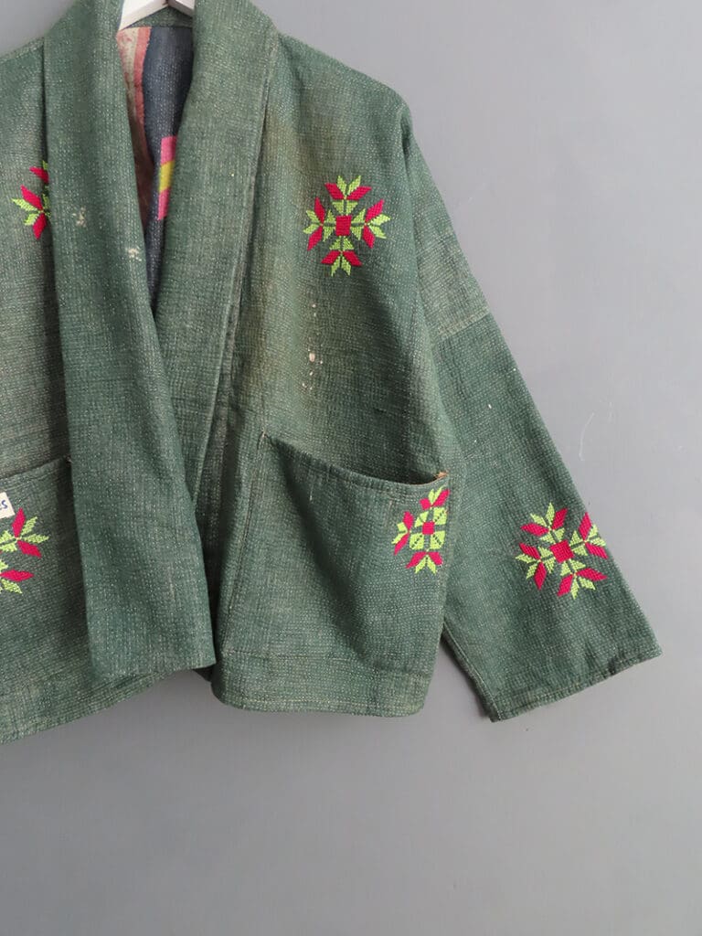 green kantha jacket