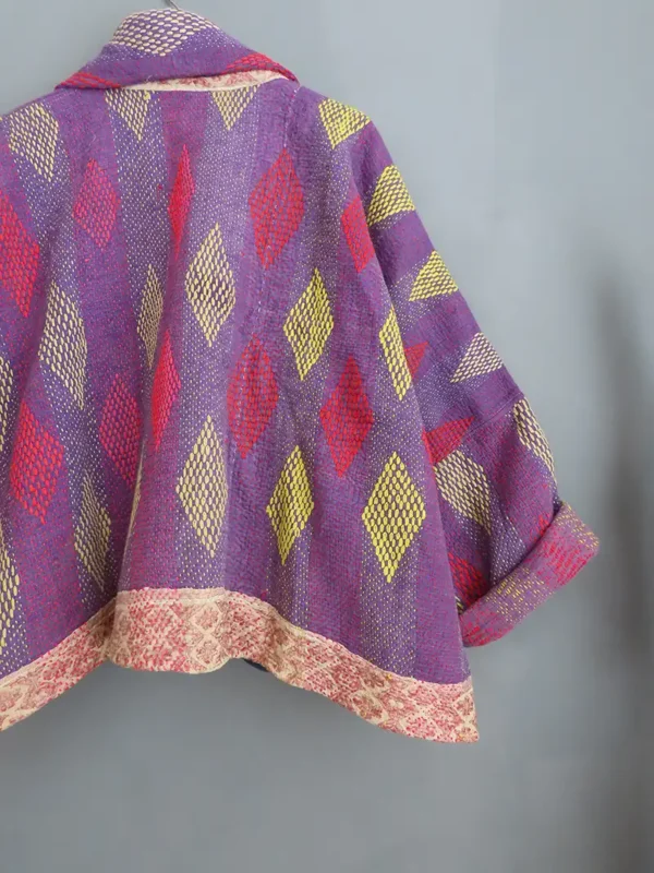 Kantha Quilted Jacket - Mato Diamond - M/L - Image 5
