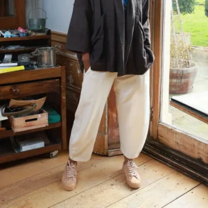 undyed cotton trousers