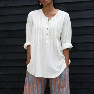 undyed cotton shirt