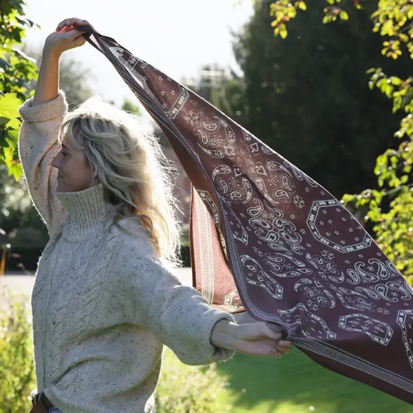 brown paisley scarf