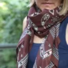 Bandana Scarf - Big Brown Paisley Scarf - Organic Cotton