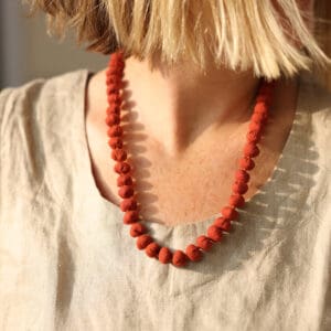 fabric bead necklace