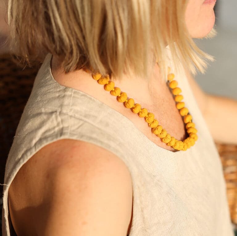 yellow beaded necklaces