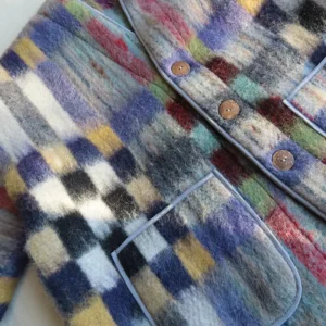 checkered blanket jacket