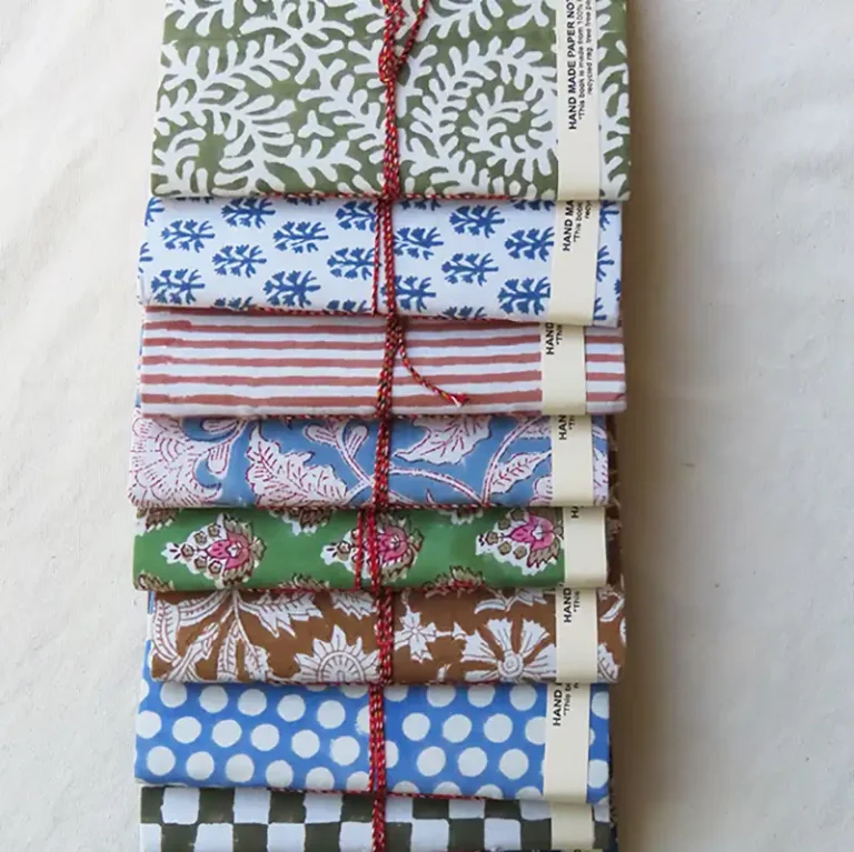 block printed paper notebooks