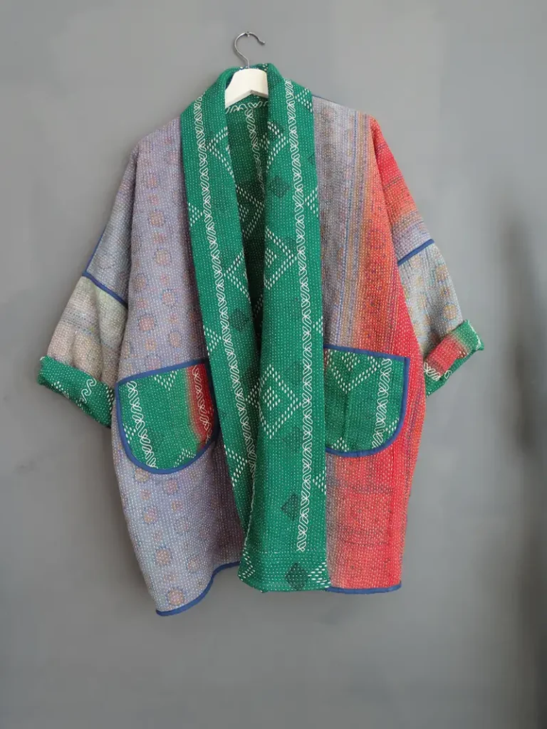 reversible kantha jacket