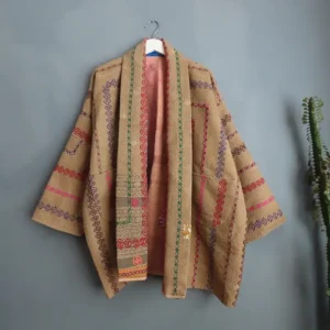 brown kantha jacket