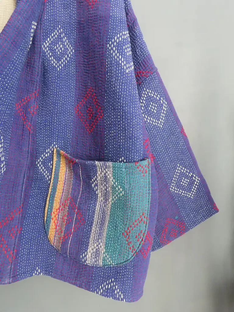 reversible kantha jacket