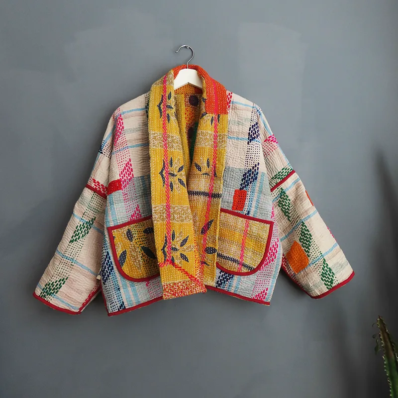 short kantha jacket