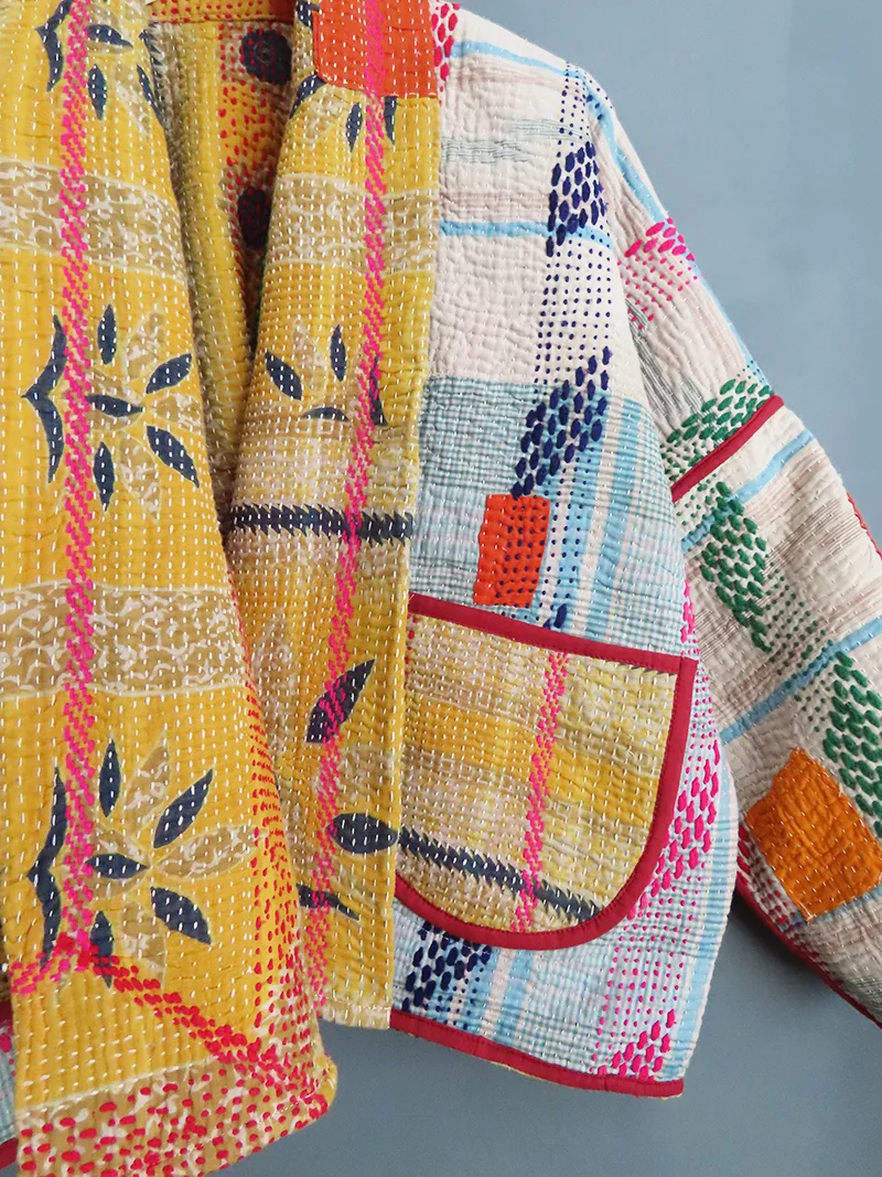 short kantha jacket