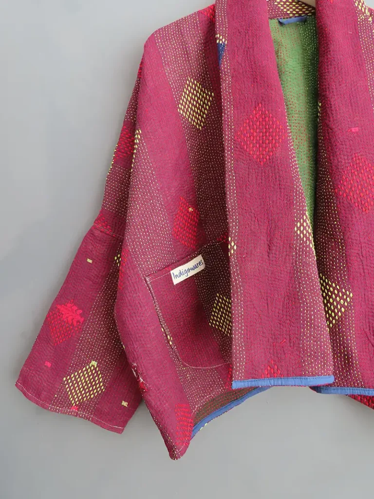 reversible kantha jacket