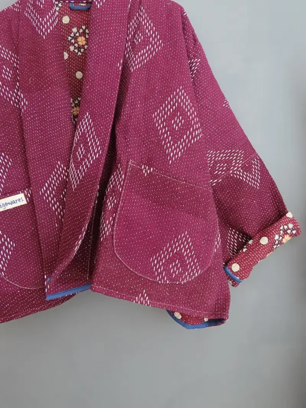 Kantha Quilted Jacket - Keshi Dhara - M/L - Image 4