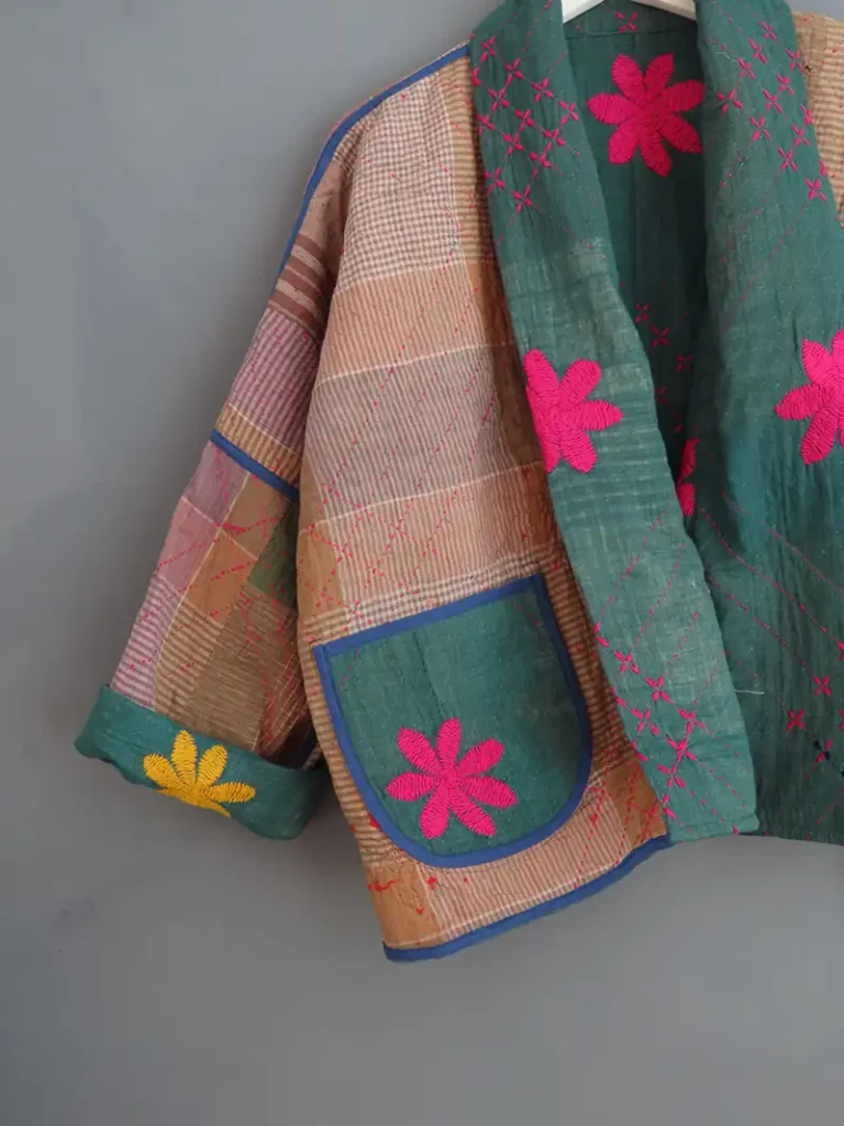 reversible kantha jacket
