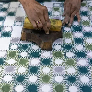 block printing onto fabric