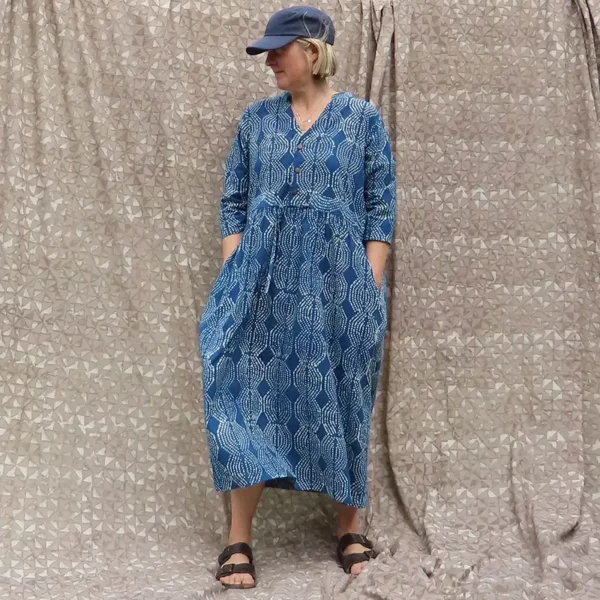 block printed dress
