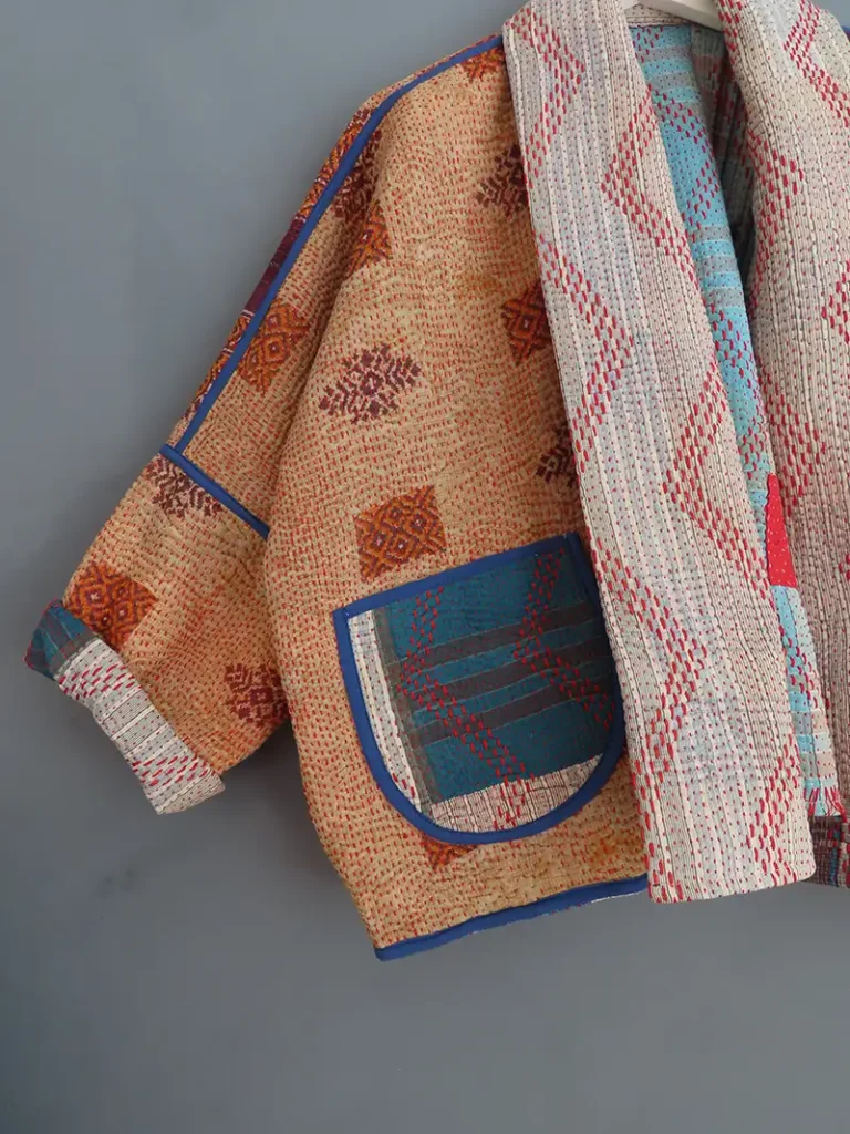 reversible kantha jacket
