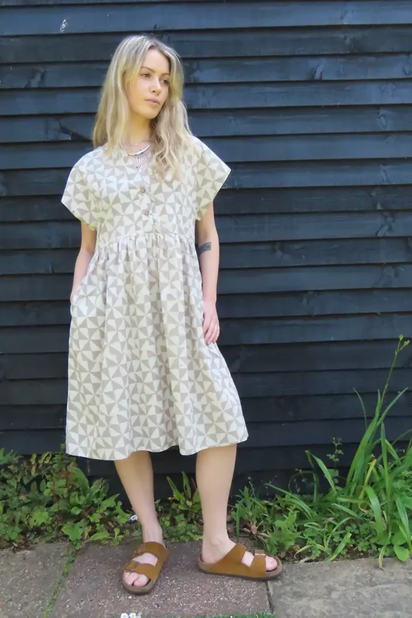 cotton button down dress