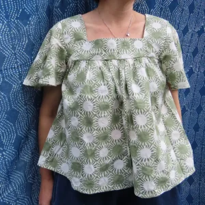 block printed cotton blouse