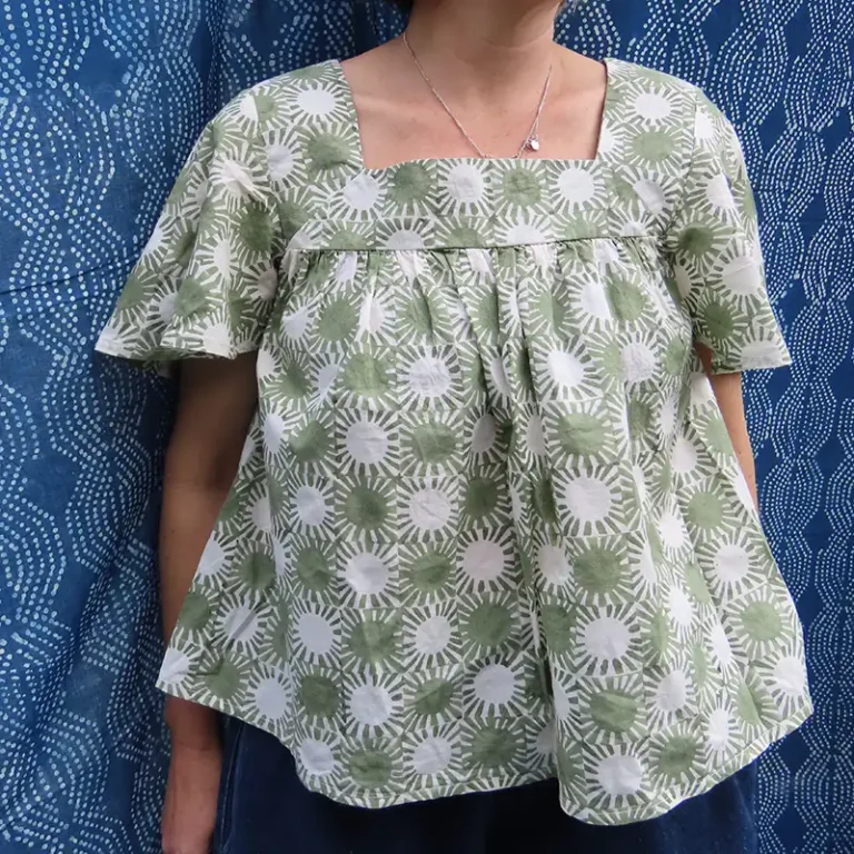 block printed cotton blouse