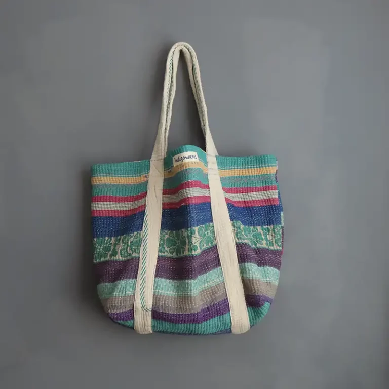 kantha fabric tote bag