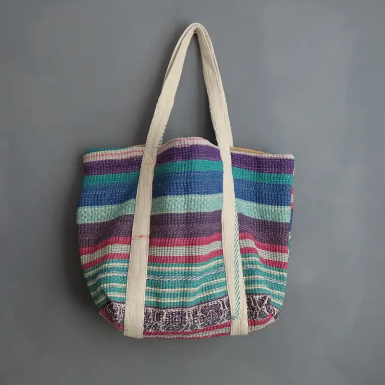 kantha fabric tote bag