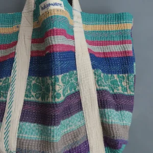 kantha fabric tote bag