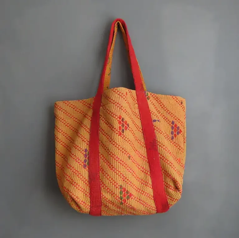 kantha fabric tote bag