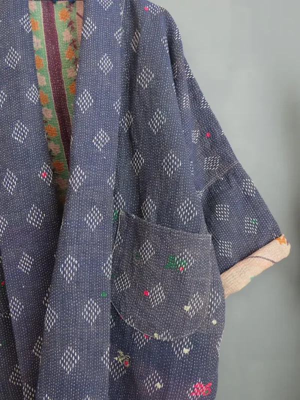 reversible kantha jacket