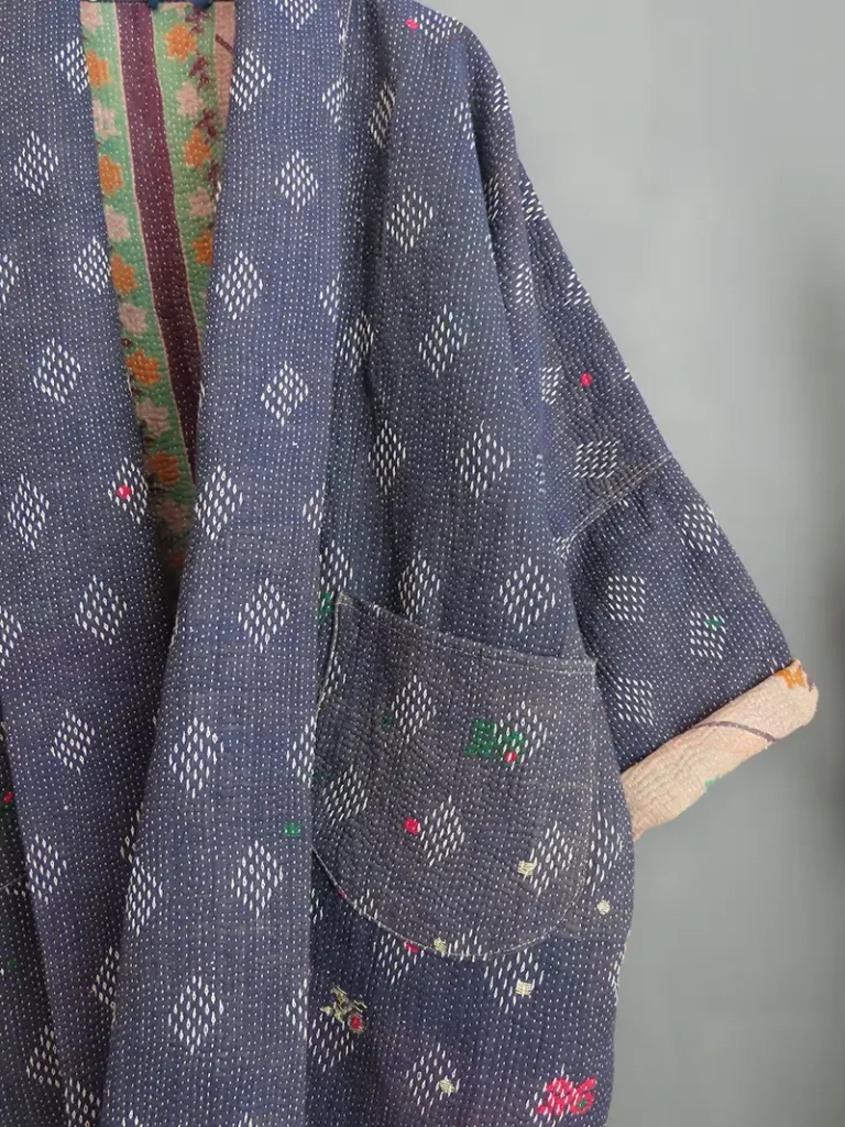 reversible kantha jacket