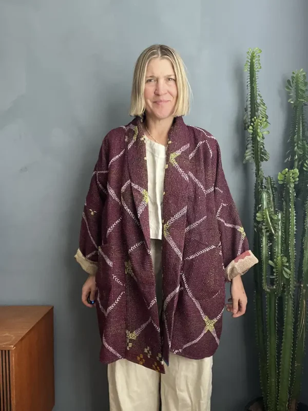reversible kantha jacket