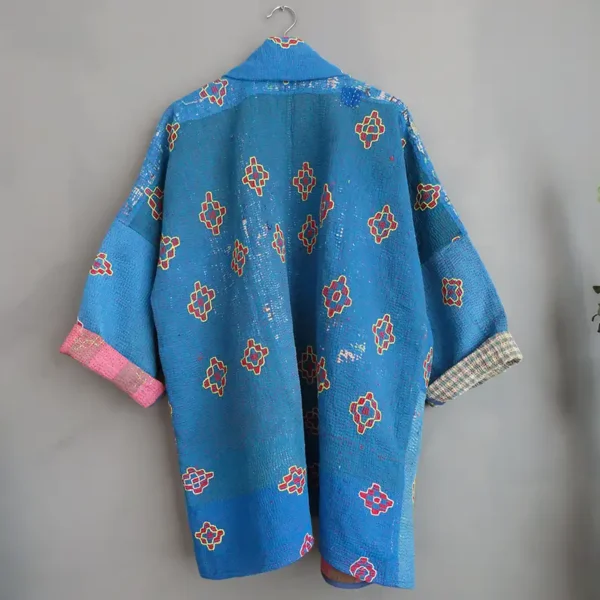 Kantha Coat - Stanley Blue - S/M - Image 6