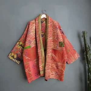 long kantha fabric jacket