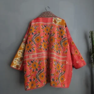 reverse side of long kantha jacket