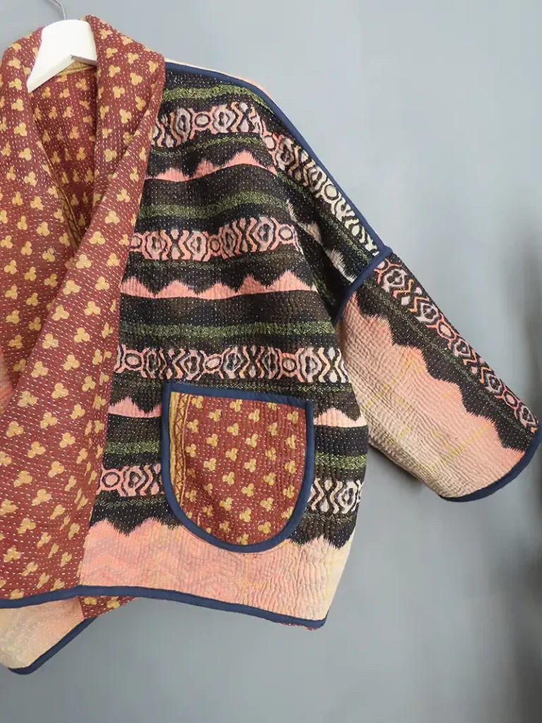 reversible kantha jacket