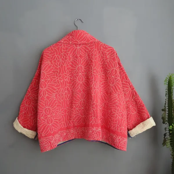 pink embroidered jacket