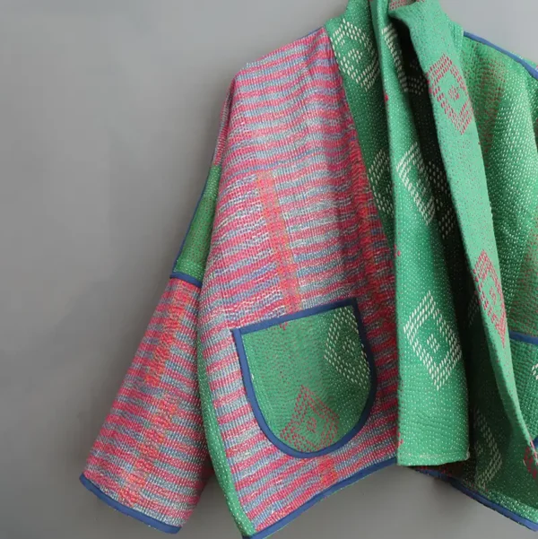 reversible kantha jacket