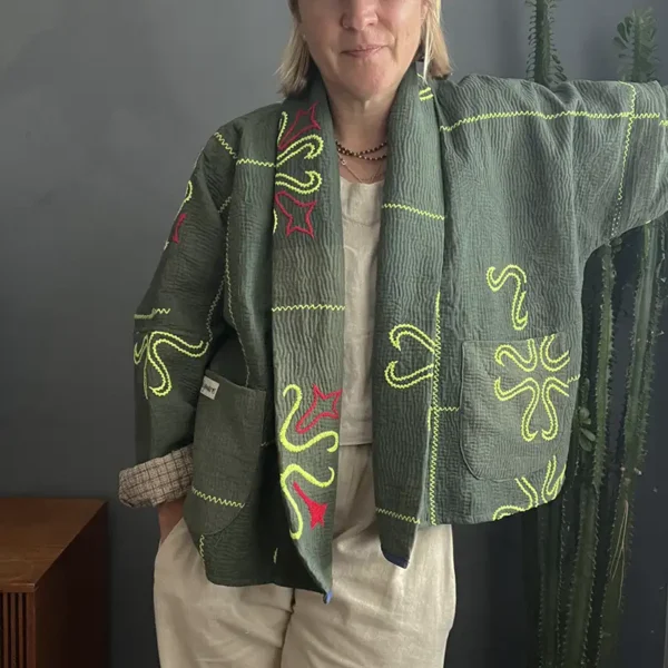 short kantha jacket