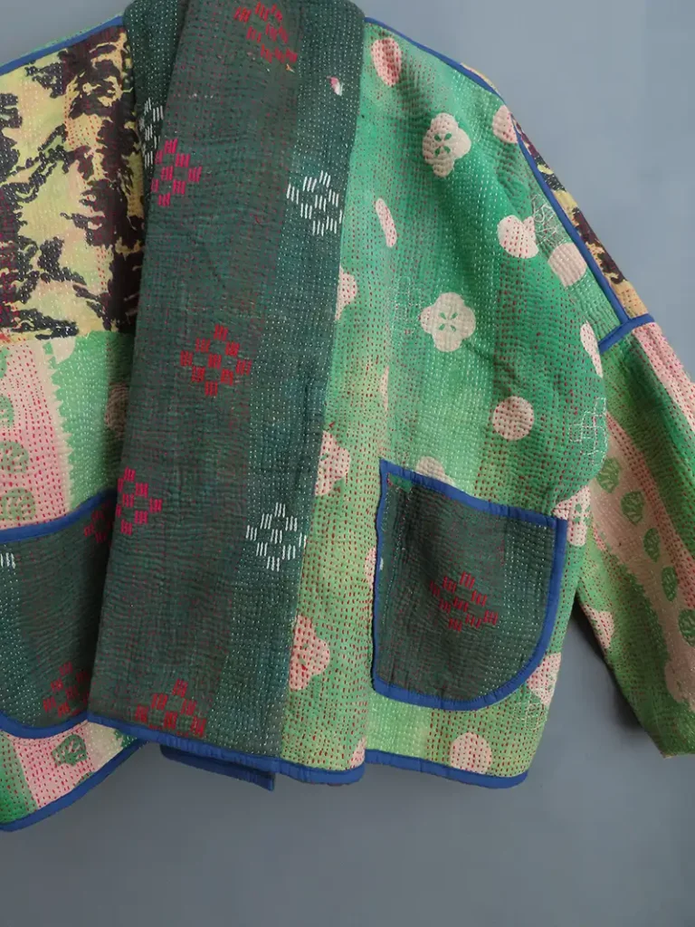 reversible kantha jacket